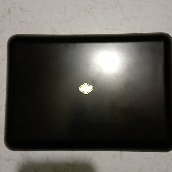 Otagiri Original Gold Peacock Flowers Black Lacquer Tray Dish Hand Crafted Japan - Picture 8 of 14